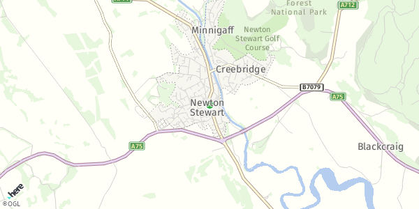 HERE Map of Newton Stewart, UK